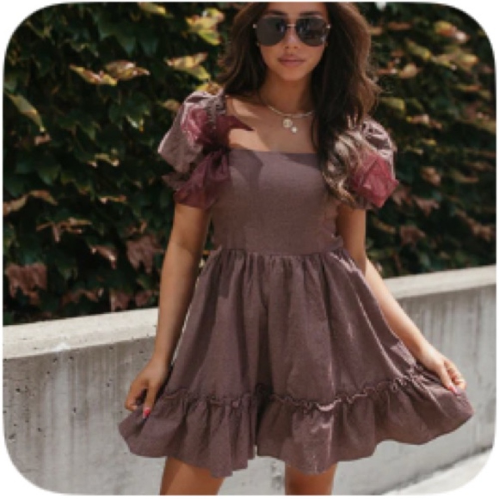 Plum gingham dress